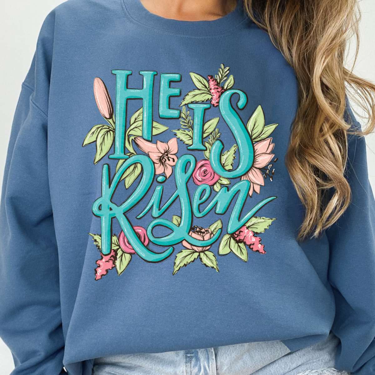 Women&#39;s Easter Graphic Sweatshirt He is Risen Christian