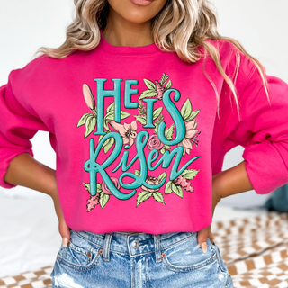 Women's Easter Graphic Sweatshirt He is Risen Christian