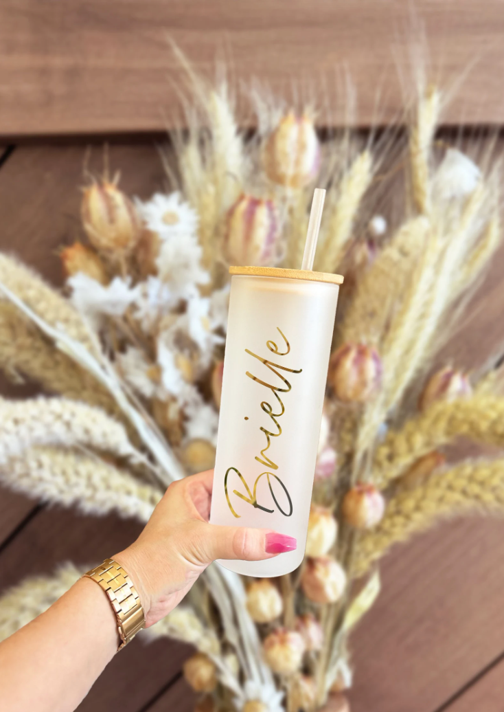 Glass Personalized Skinny Tumbler Bridesmaid Proposal