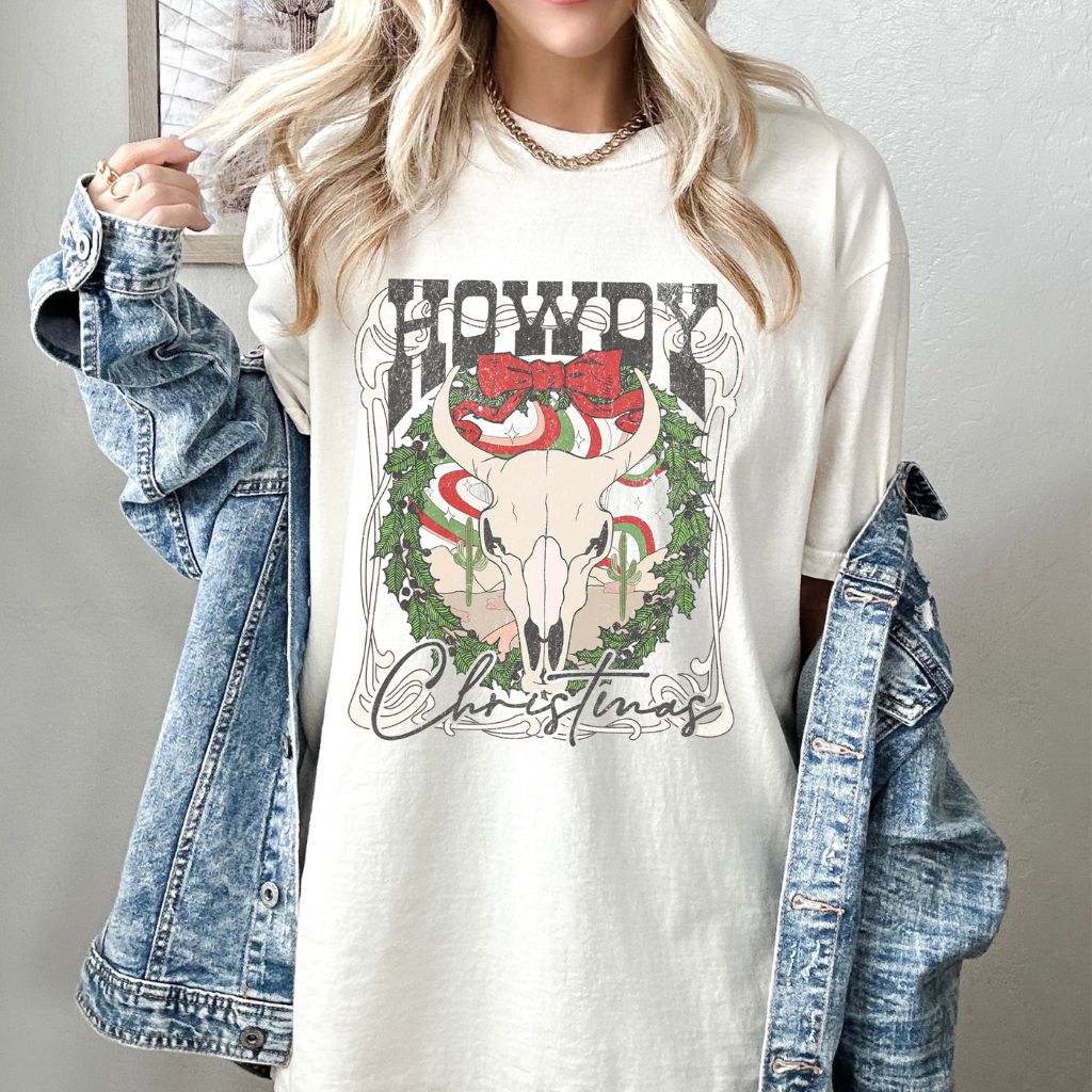 Howdy Christmas Comfort Colors Graphic Tee