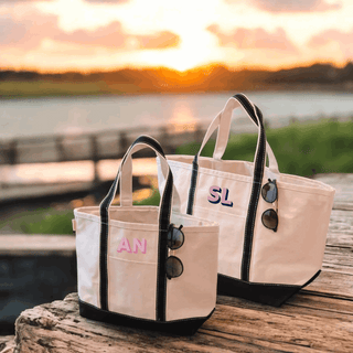 Shadow Text Monogram Tote Bag Personalized Canvas Tote