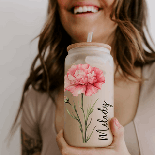 Personalized Birth Flower Coffee Cup