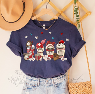 Baseball Lattes Women's Graphic T-Shirt