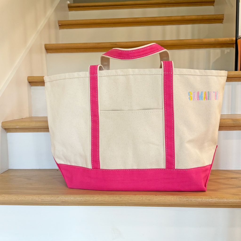 Embroidered Canvas Tote Bag, stylish and durable tote with personalized embroidery, perfect for everyday use, shopping, or as a thoughtful gift, available at Melody Faye.