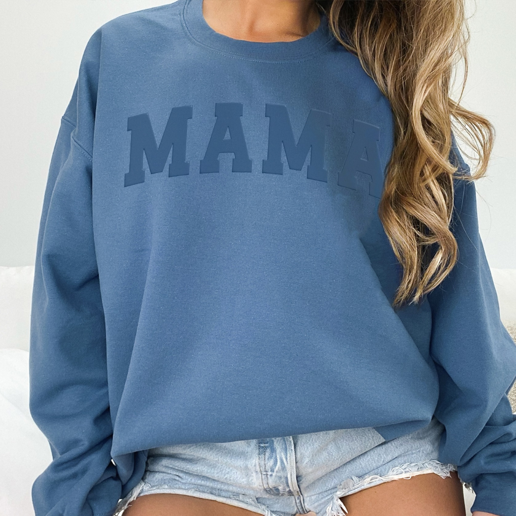 Mama Embossed Puff Graphic Sweatshirt