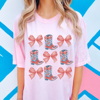 Bow and Boot Women's Graphic Tee Coquette Bow