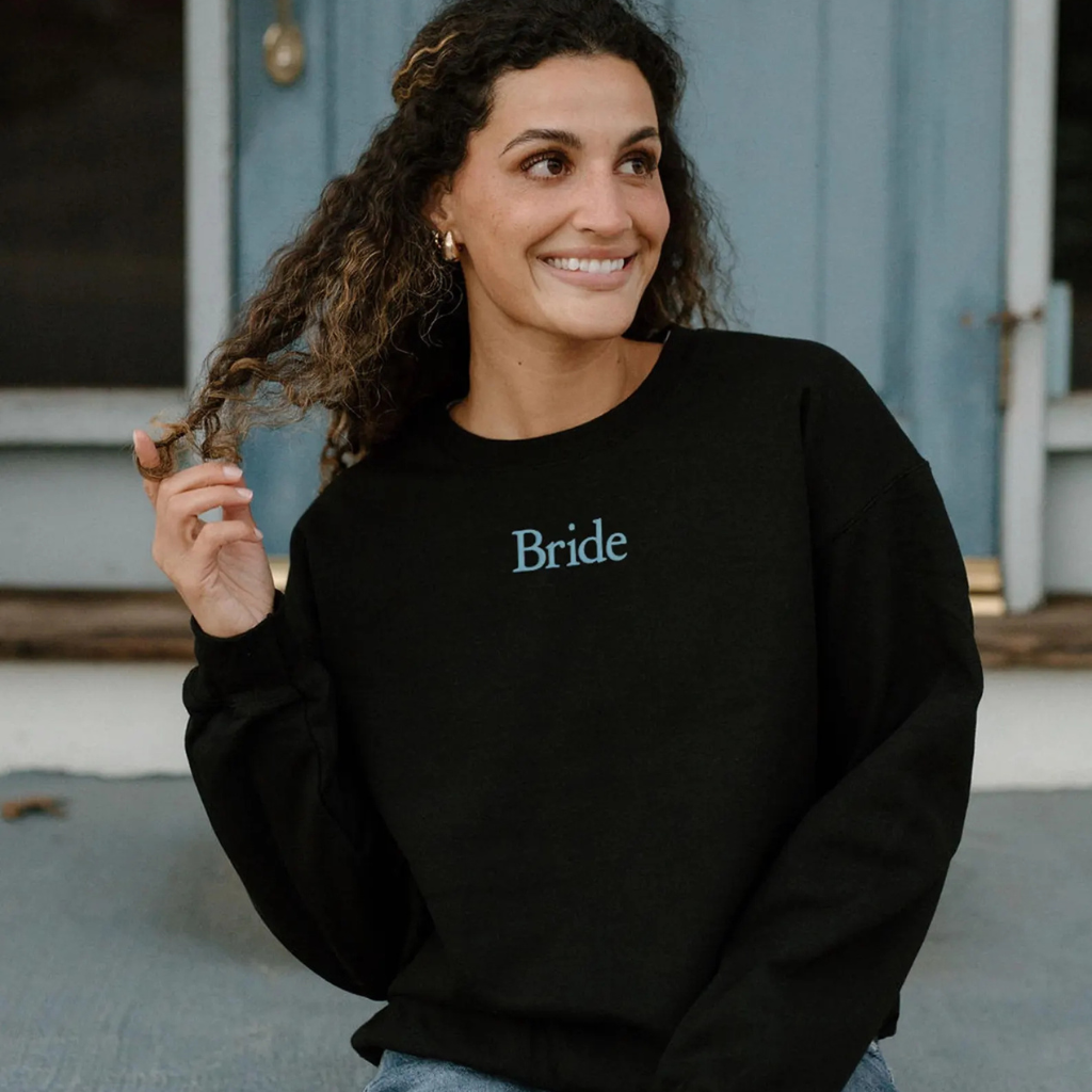 Embroidered Bridesmaid Crewneck Sweatshirt, Bride Sweatshirt, Maid of Honor Sweatshirt, Bridesmaid Gift, Bride Sweatsuit