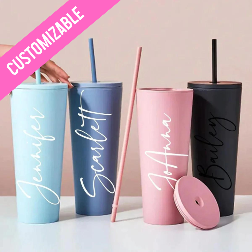 Personalized 24 oz Acrylic Tumbler with Straw