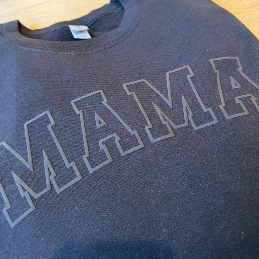 Mama Varsity Letter Embossed Puff Sweatshirt for Women