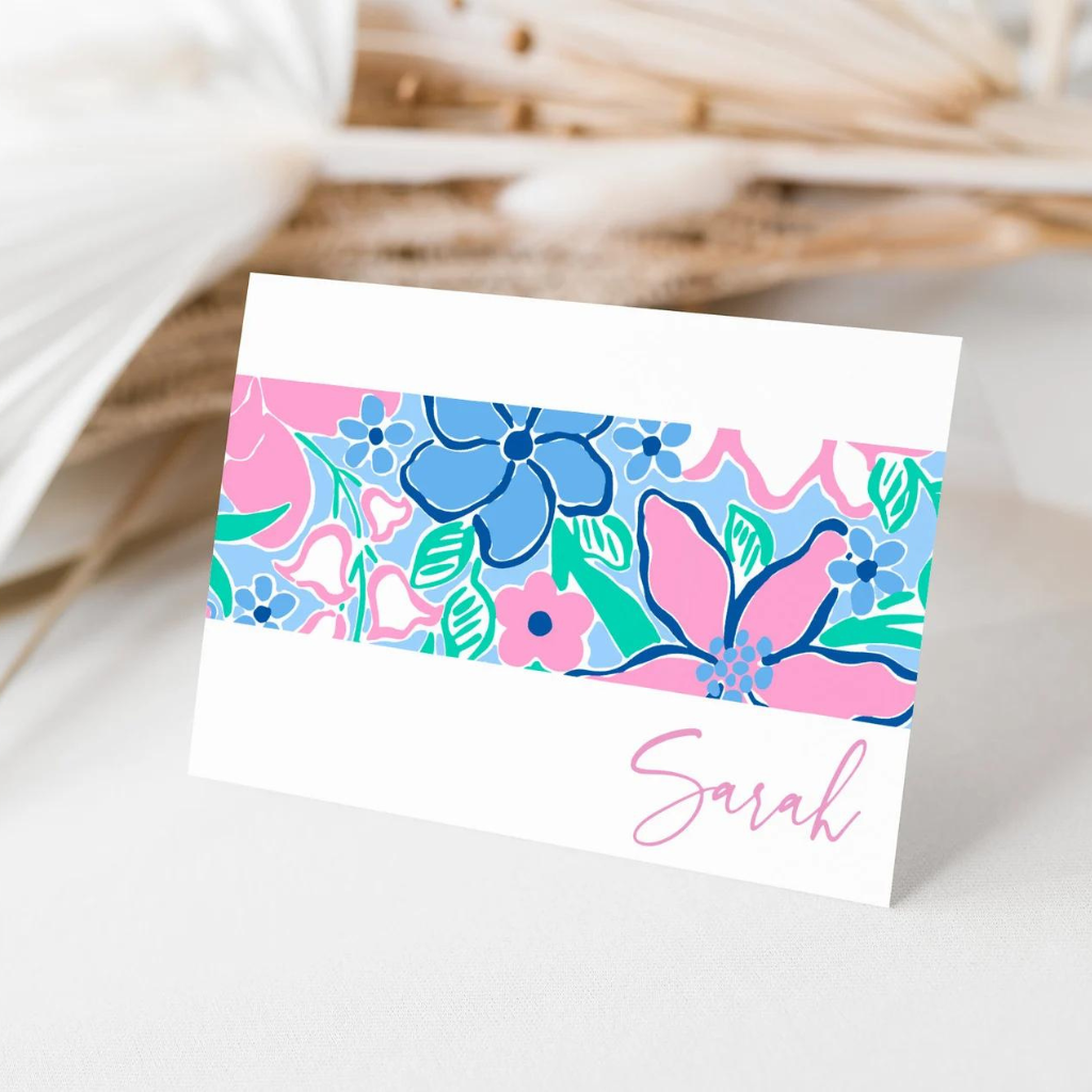 Personalized Stationery | Floral Stationary with Lilly | Stationary Notecards, Personalized Watercolor, Monogram, Custom, Girly Card Set