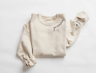 Personalized Mom Sweatshirt With Names on Sleeve