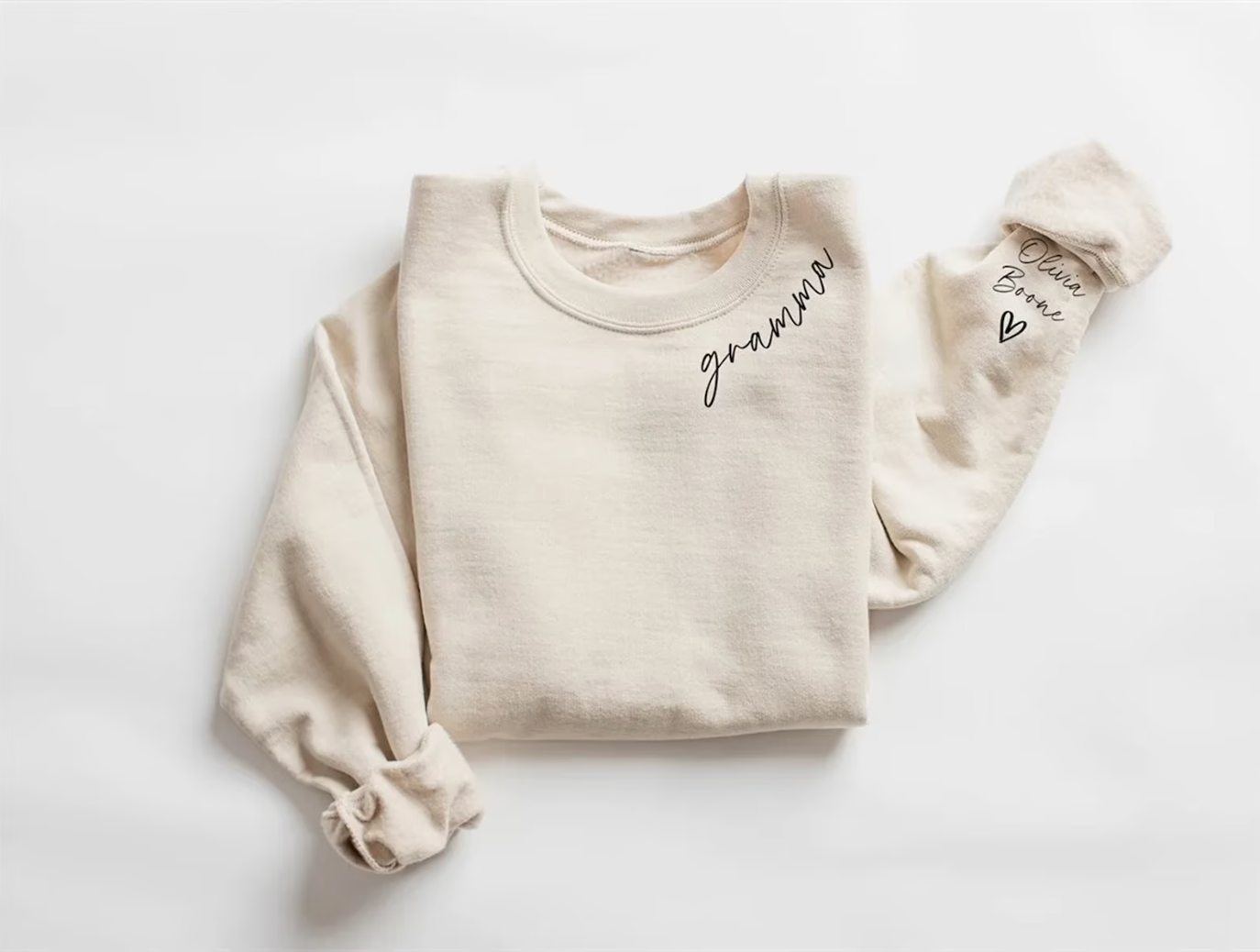 Personalized Mom Sweatshirt With Names on Sleeve