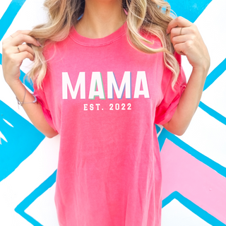 Mama Comfort Colors T Shirts Letter Custom Year