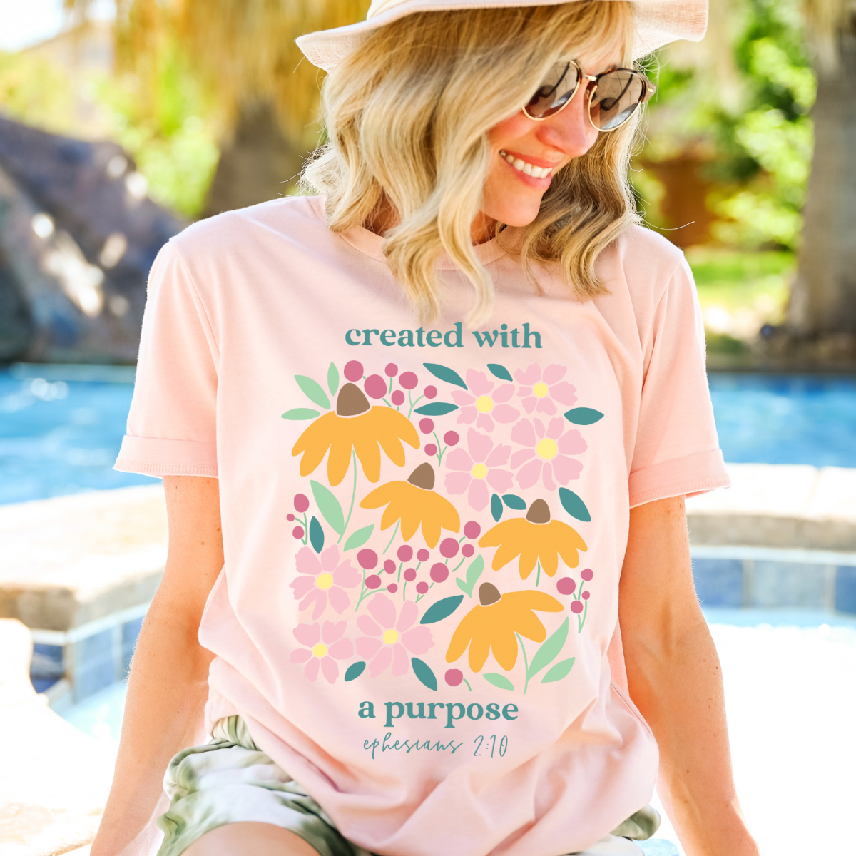 Christian Women's Graphic Tee Created With A Purpose