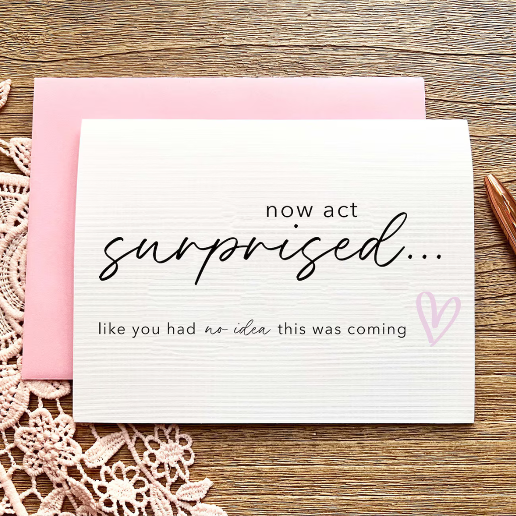 Now Act Surprised Card, Bridesmaid Proposal Card