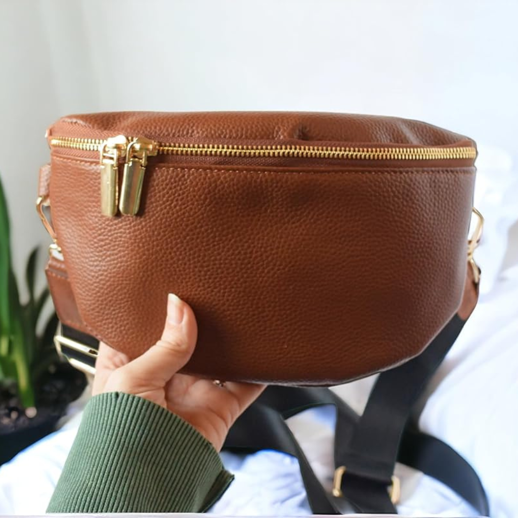 Nutmeg Leather Fanny Pack Crossbody Bags