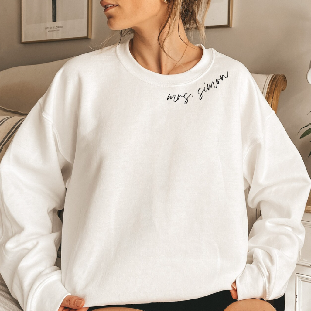 Cursive Collar Mrs. Sweatshirt - Melody Faye