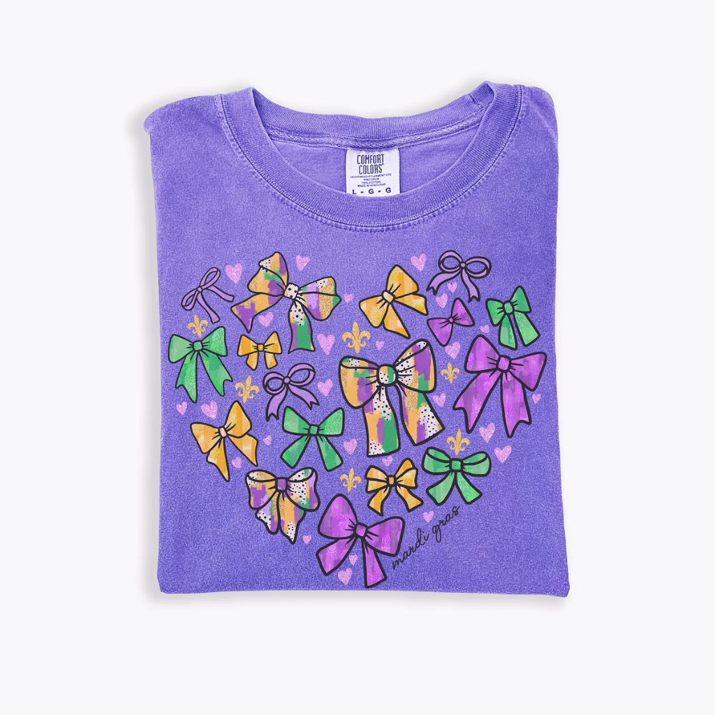 Mardi Gras Heart Mai Comfort Colors Tee