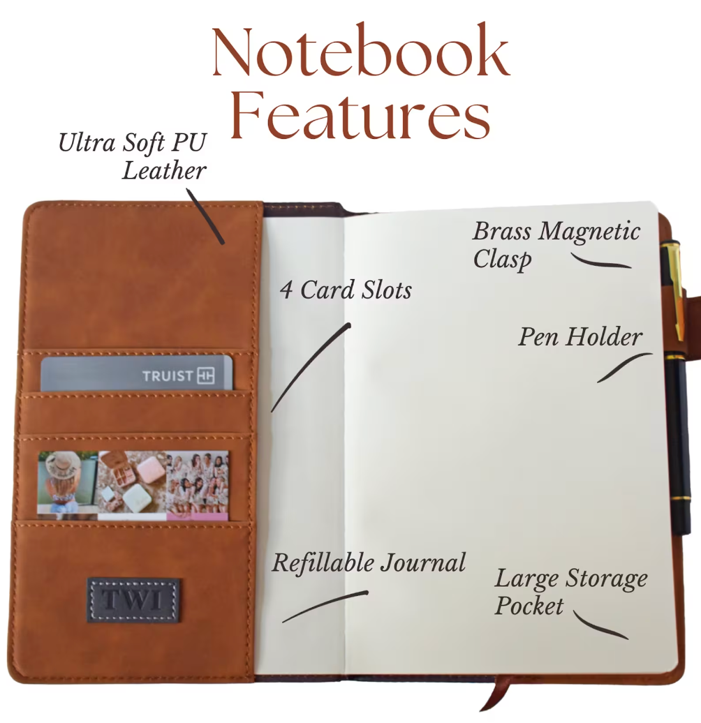 Personalized Leather Journal Refillable Journal Executive Notebook