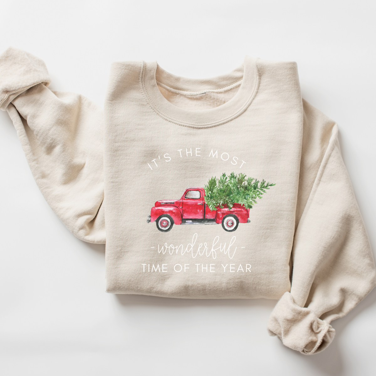 Christmas Sweatshirt Most Wonderful Time Christmas Truck