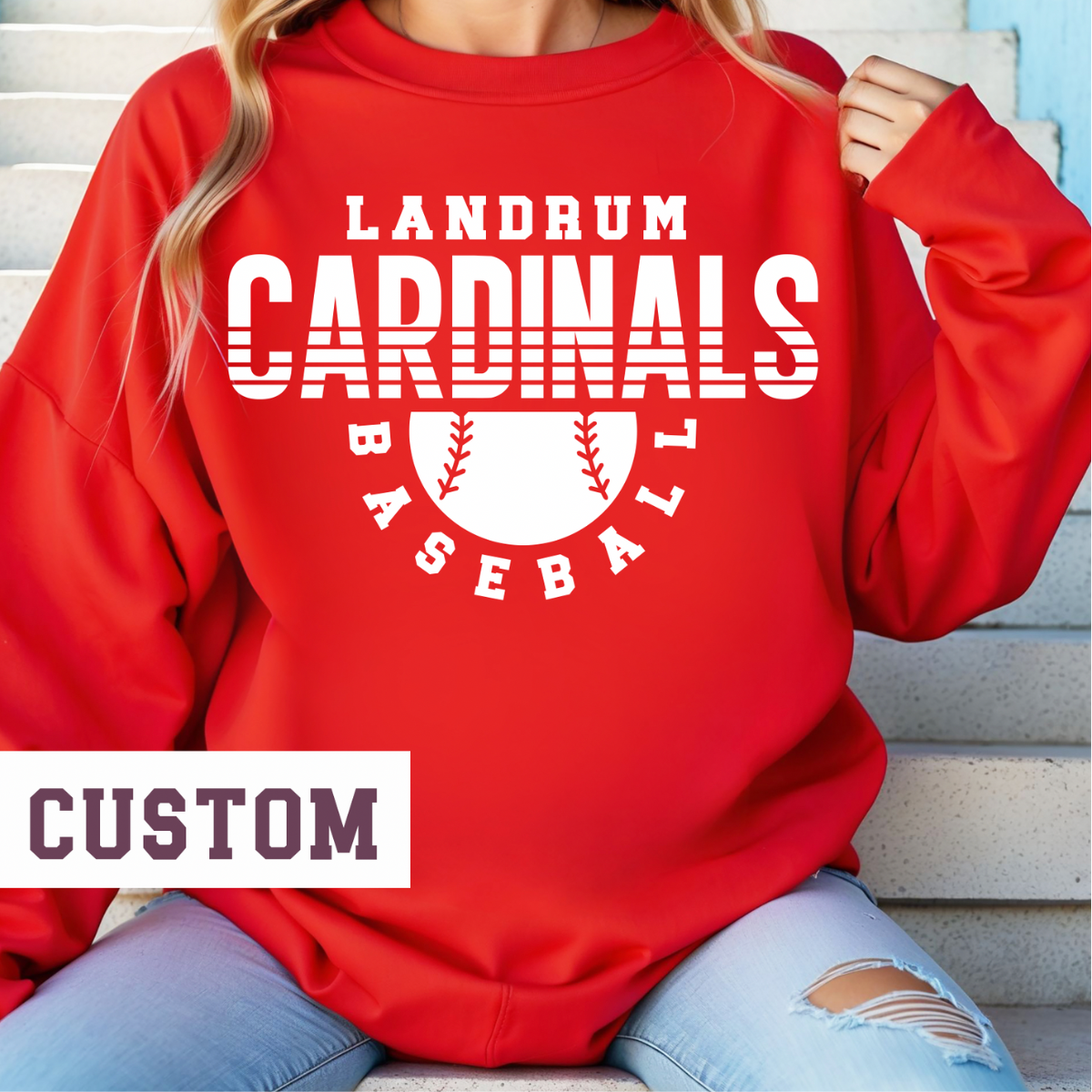 Custom Team Name Sweatshirt Baseball Women&#39;s Graphic Sweatshirt