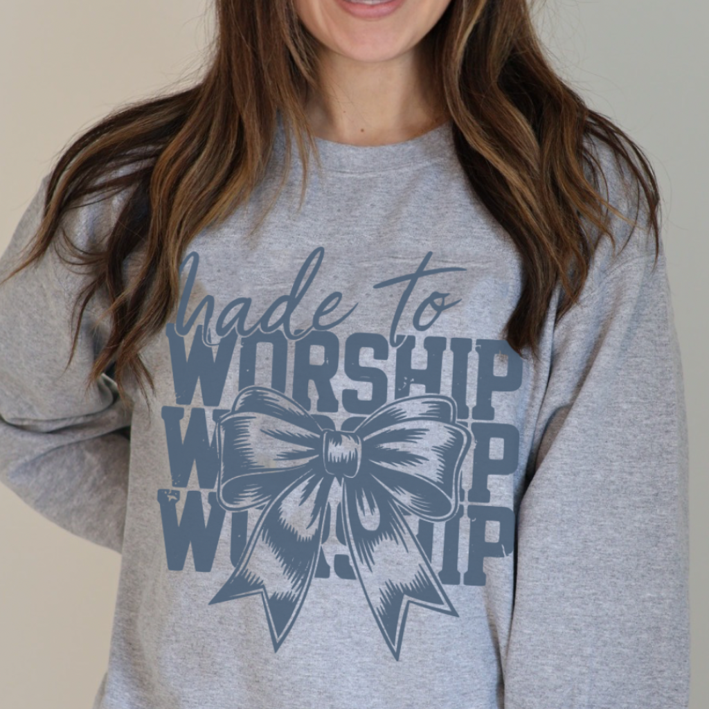 Made To Worship Bow Christian Sweatshirt