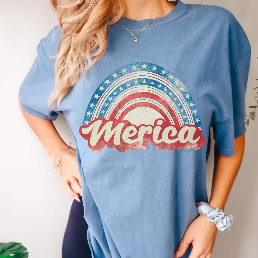 Rainbow Merica Comfort Colors Tee