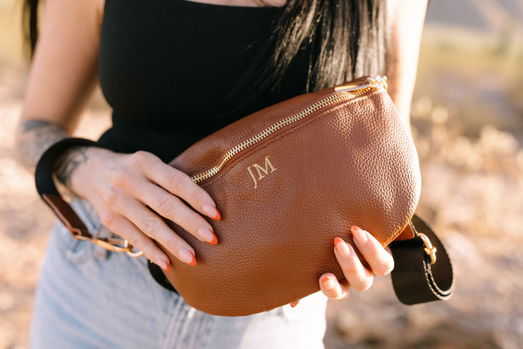 Nutmeg Leather Fanny Pack Crossbody Bags