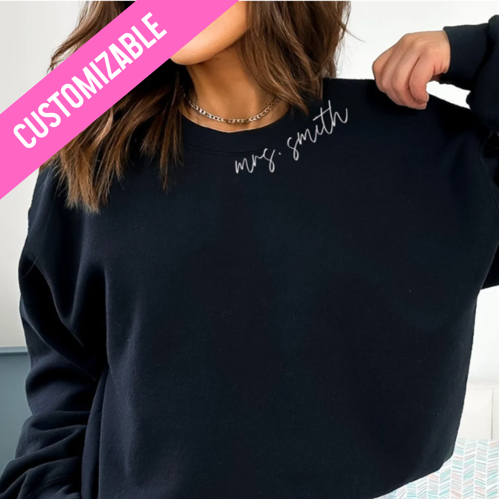 Cursive Collar Mrs. Sweatshirt