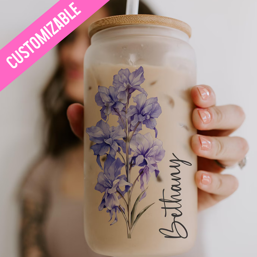 Personalized Birth Flower Coffee Cup