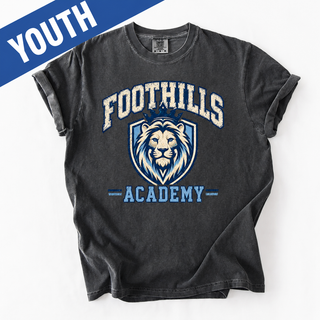 Youth Foothills Academy Collegiate Lion Graphic Comfort Colors Tee