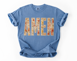 Floral Amen Christian Comfort Colors Tee