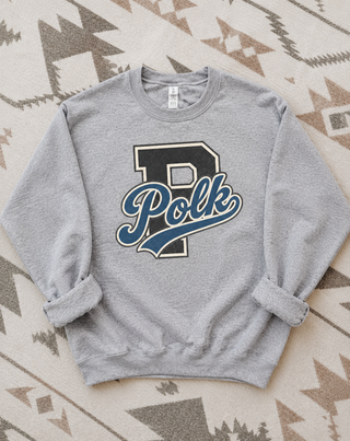Polk County Varsity Letter Graphic Crewneck Sweatshirt