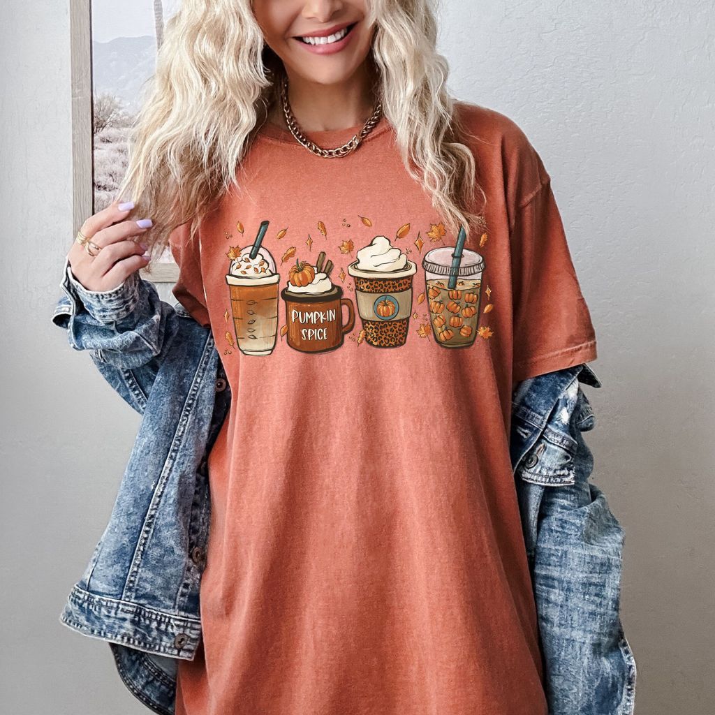 Pumpkin Lattes Fall Comfort Colors Tee