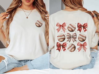 Baseball and Bows Graphic Comfort Colors Tee