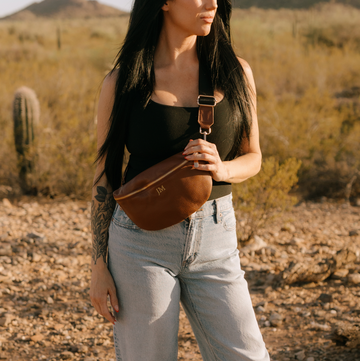 Nutmeg Leather Fanny Pack Crossbody Bags