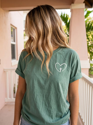 Jesus Has My Back Christian Comfort Colors Tee