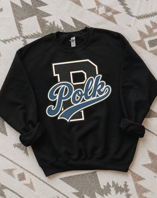 Polk County Varsity Letter Graphic Crewneck Sweatshirt