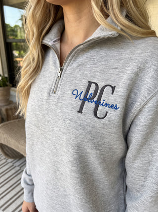 Polk County Wolverines Ash Embroidered Quarter Zip