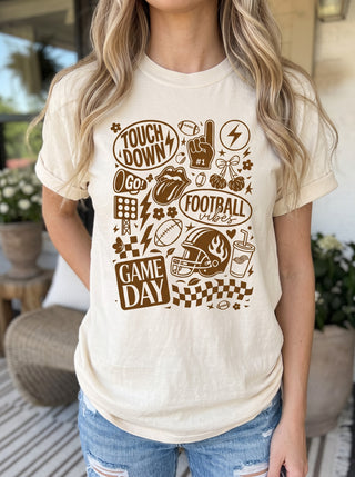 Touchdown Football Vibes Comfort Colors Game Day Tee
