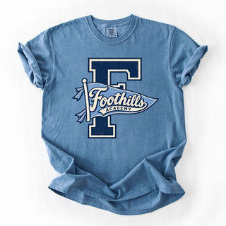 Foothills Academy Collegiate Pennant Flag Comfort Colors Graphic Tee