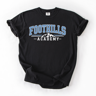 Foothills Academy Mountain Varsity Letter Comfort Colors Graphic Tee