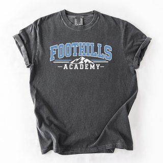 Foothills Academy Mountain Varsity Letter Comfort Colors Graphic Tee