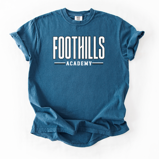 Foothills Academy Varsity Block Letter Comfort Colors Graphic Tee