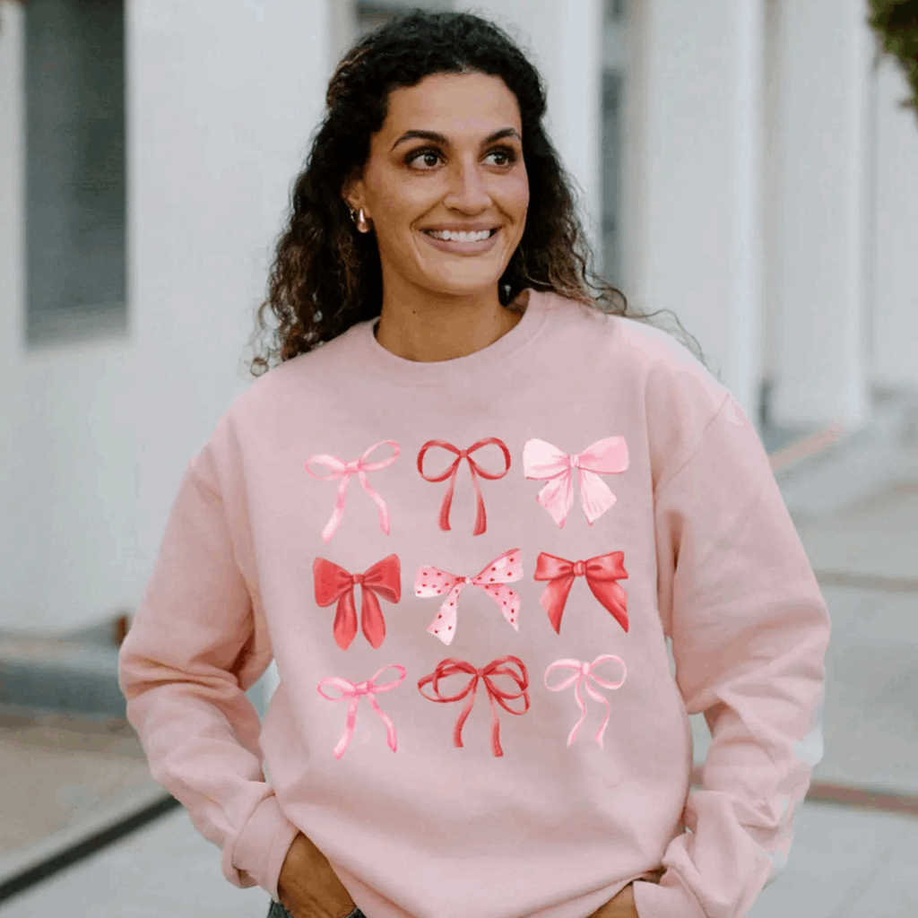Pink Bows Valentine&#39;s Day Sweatshirt