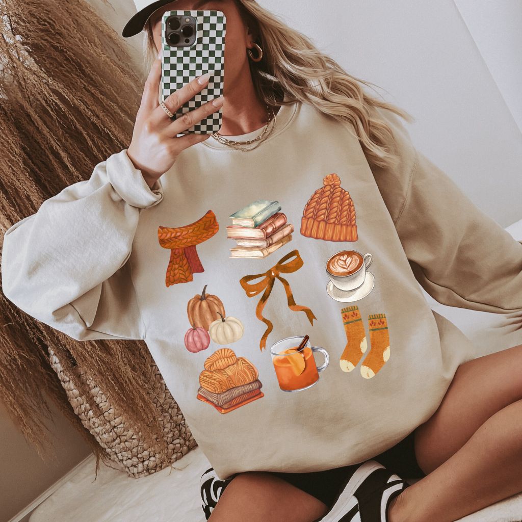 Fall Collage Crewneck Sweatshirt