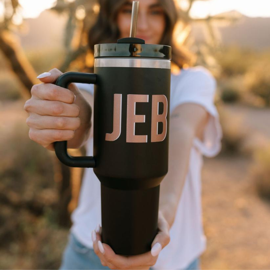 40 oz Tumbler with Handle Personalized Tumbler with Straw