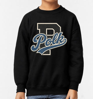 Youth Polk County Varsity Letter Graphic Crewneck Sweatshirt
