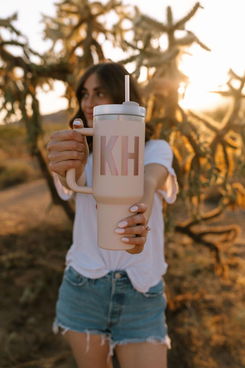 40 oz Tumbler with Handle Personalized Tumbler with Straw