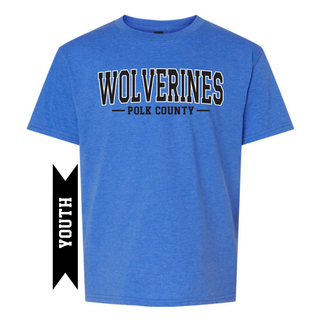 Youth Polk County Wolverines School Spirit Royal Mist Gildan Softstyle T-Shirt
